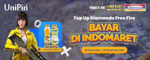Top up Free Fire di UniPin dan Gratis Floridina 360ml All Variant di Indomaret